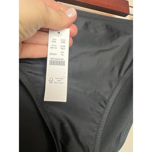 J. Crew Black Classic Full-coverage Bikini Bottom NWT Sz. XL - Picture 3 of 5